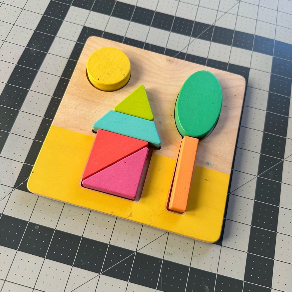 Lovevery Double-Sided Sunny Day Shapes Montessori Puzzle